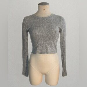 Madewell Ribbed Grey Crop Top